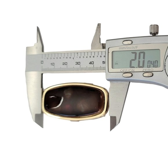 Gold Tone Signed Japan Hinged Makeup Lip Mirror Lipstick Holder Case E194 - Picture 11 of 12